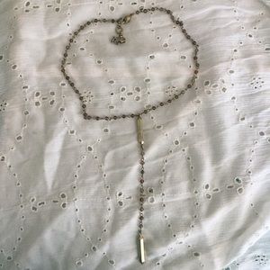 Lucky Brand Beaded Gold Rosary-Style Necklace